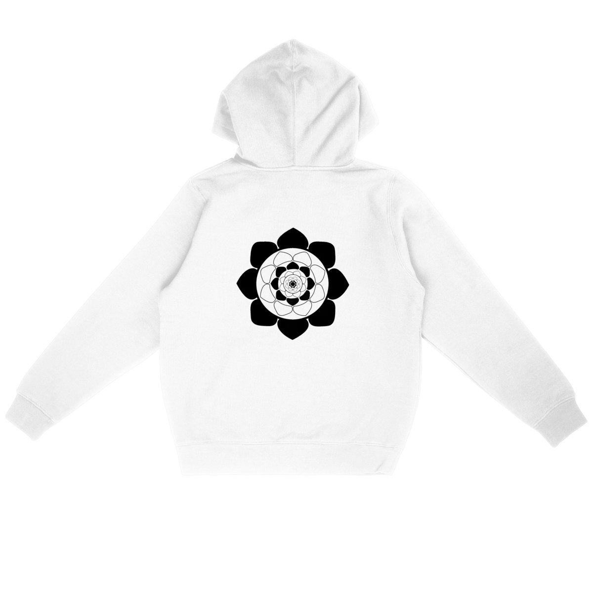 Sweat à capuche Unisexe Mandala TAOM Noir dans le dos