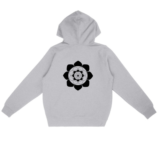 Sweat à capuche Unisexe Mandala TAOM Noir dans le dos